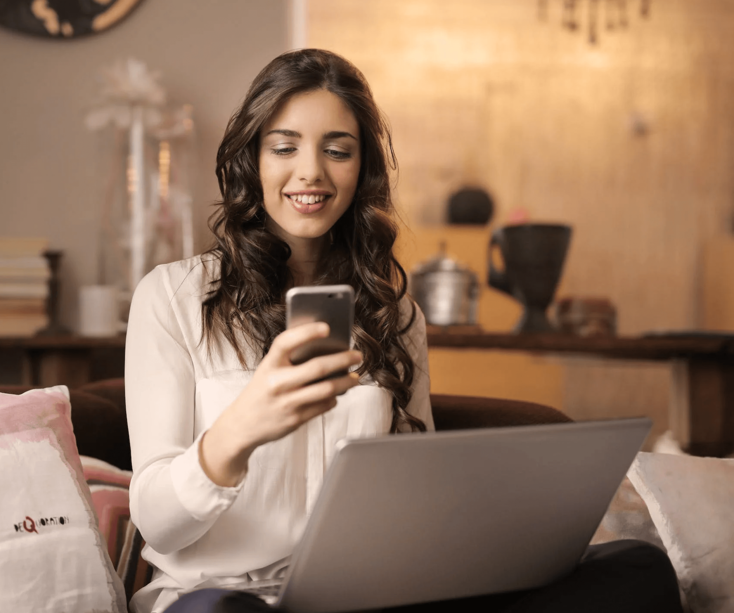 Woman looking at phone